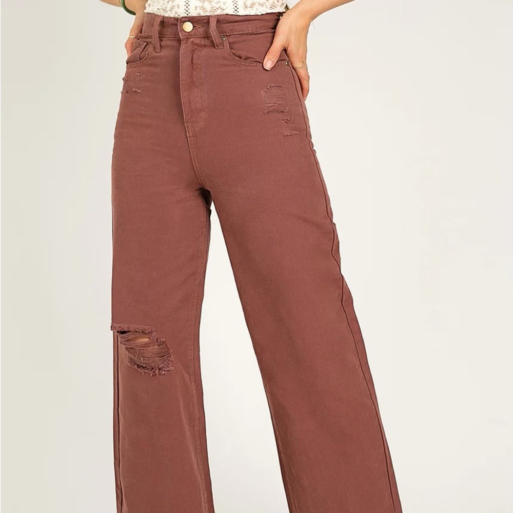 Joyfolie Brown Flare pants